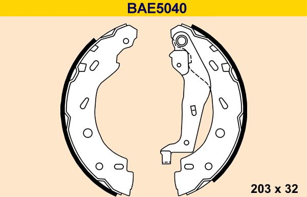 Barum BAE5040 - Комплект тормозных колодок, барабанные www.autospares.lv