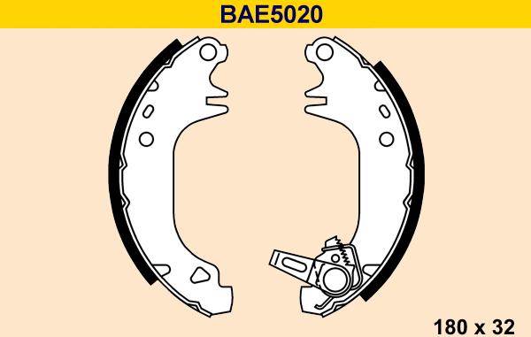 Barum BAE5020 - Brake Shoe Set www.autospares.lv