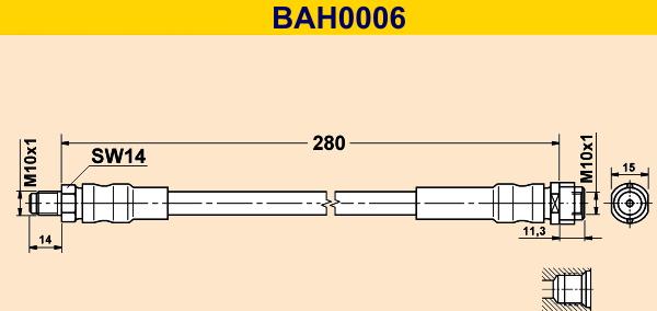 Barum BAH0006 - Тормозной шланг www.autospares.lv