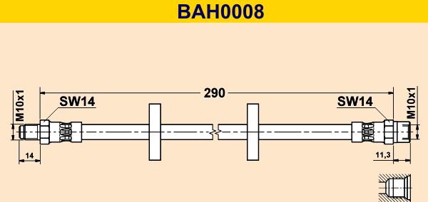 Barum BAH0008 - Тормозной шланг www.autospares.lv