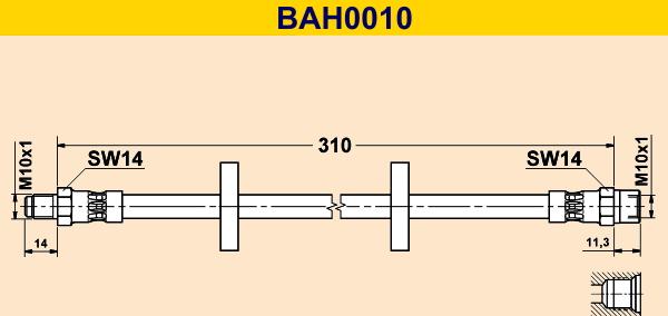 Barum BAH0010 - Тормозной шланг www.autospares.lv