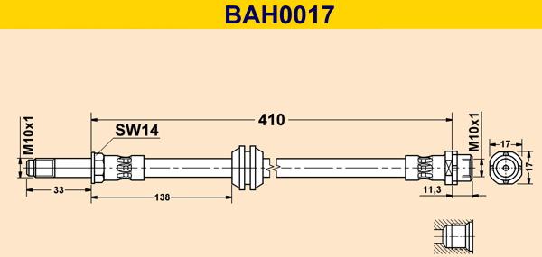 Barum BAH0017 - Bremžu šļūtene www.autospares.lv