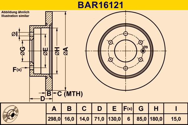 Barum BAR16121 - Bremžu diski www.autospares.lv