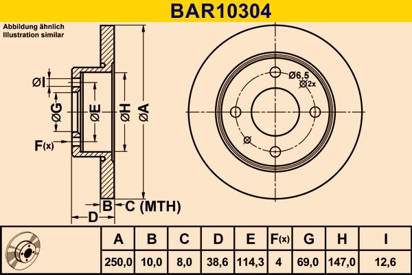 Barum BAR10304 - Bremžu diski www.autospares.lv