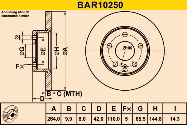 Barum BAR10250 - Bremžu diski www.autospares.lv