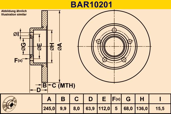 Barum BAR10201 - Bremžu diski www.autospares.lv