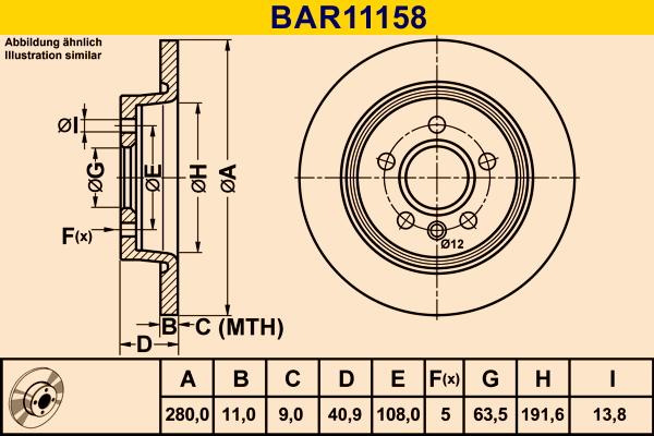 Barum BAR11158 - Bremžu diski www.autospares.lv