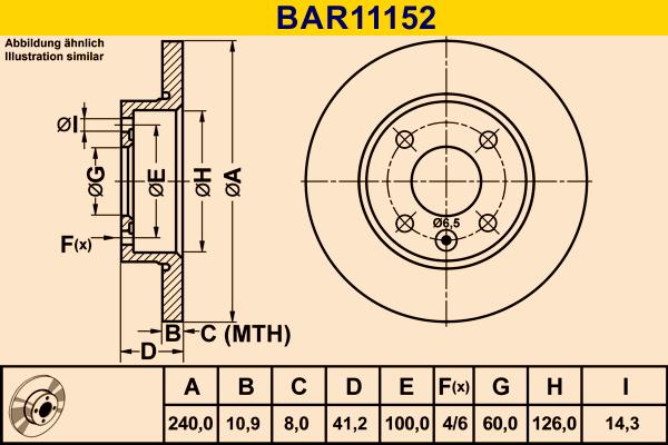 Barum BAR11152 - Bremžu diski www.autospares.lv