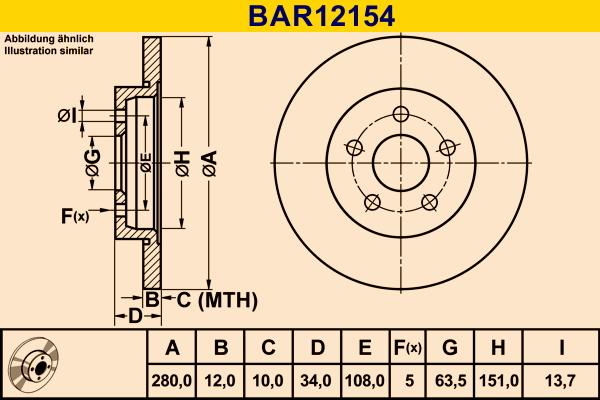 Barum BAR12154 - Bremžu diski www.autospares.lv