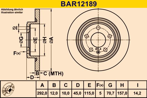 Barum BAR12189 - Bremžu diski www.autospares.lv