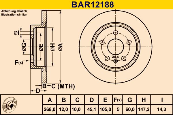 Barum BAR12188 - Bremžu diski www.autospares.lv