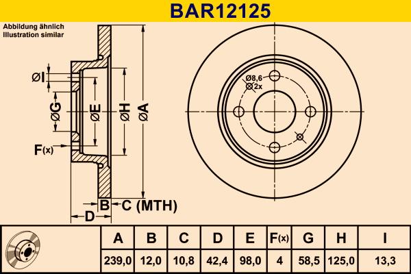 Barum BAR12125 - Bremžu diski www.autospares.lv