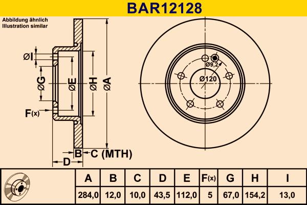 Barum BAR12128 - Bremžu diski www.autospares.lv