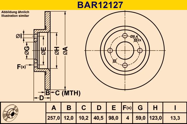 Barum BAR12127 - Bremžu diski www.autospares.lv