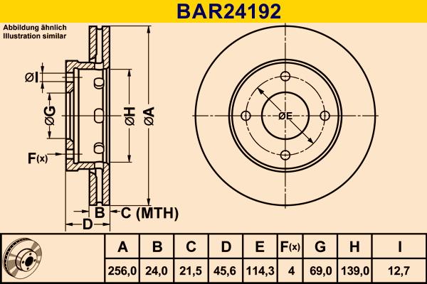 Barum BAR24192 - Bremžu diski www.autospares.lv