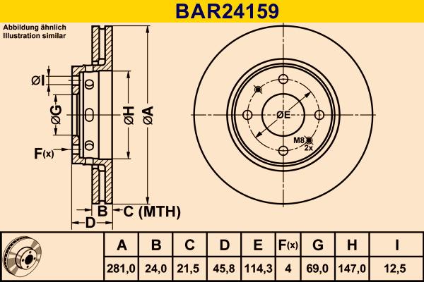 Barum BAR24159 - Bremžu diski www.autospares.lv