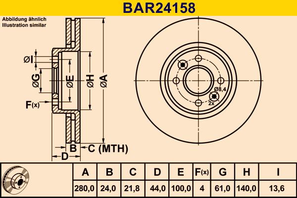 Barum BAR24158 - Bremžu diski www.autospares.lv