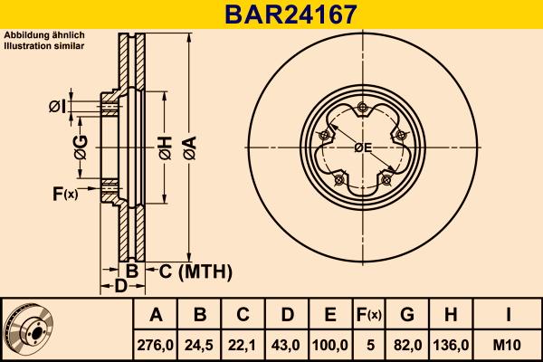 Barum BAR24167 - Bremžu diski www.autospares.lv