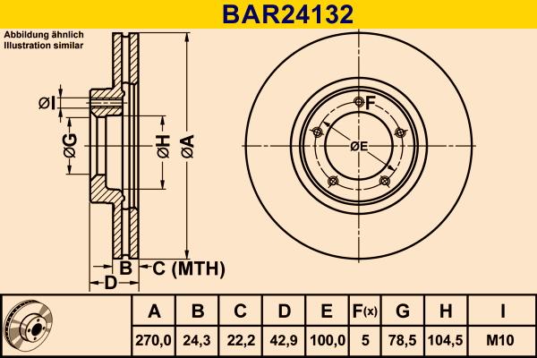 Barum BAR24132 - Bremžu diski www.autospares.lv