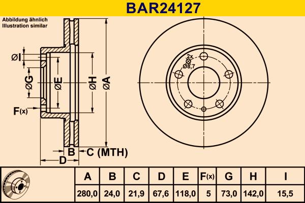 Barum BAR24127 - Bremžu diski www.autospares.lv