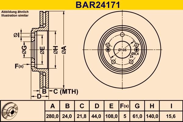 Barum BAR24171 - Bremžu diski www.autospares.lv