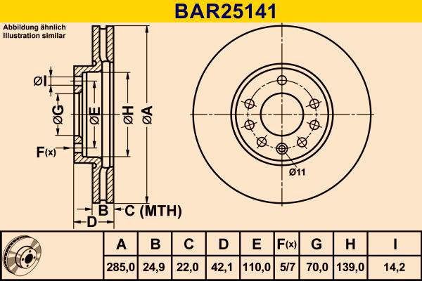 Barum BAR25141 - Bremžu diski www.autospares.lv