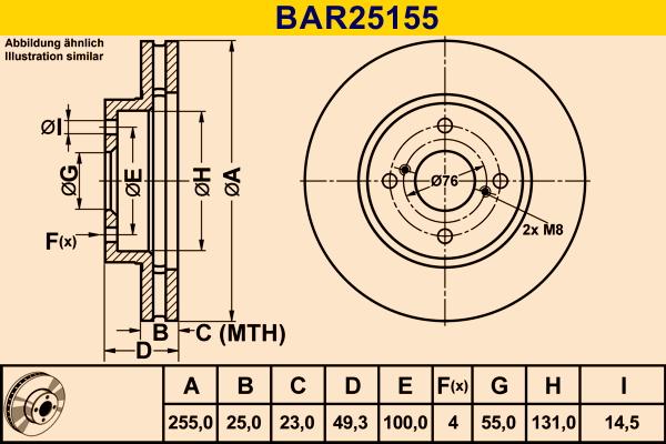 Barum BAR25155 - Bremžu diski www.autospares.lv