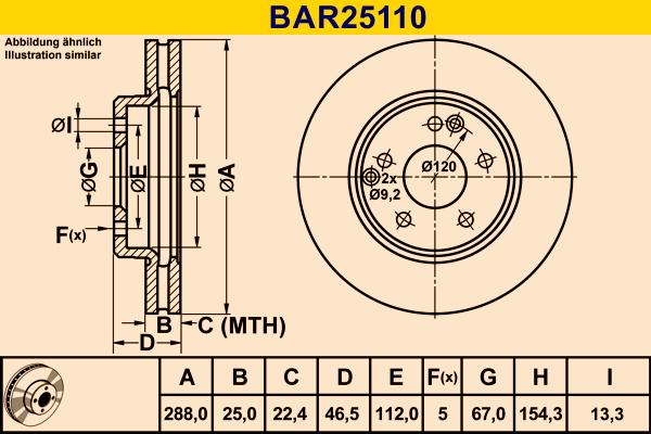 Barum BAR25110 - Bremžu diski www.autospares.lv