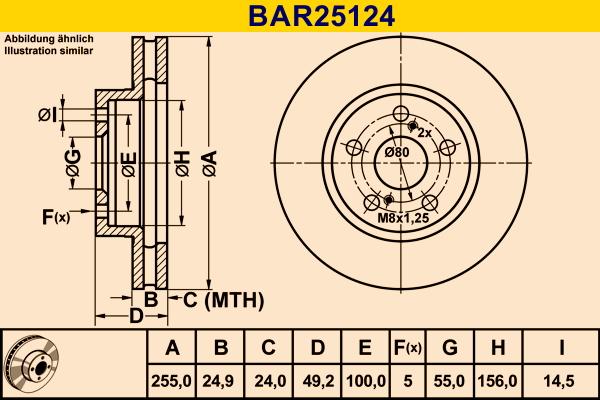 Barum BAR25124 - Bremžu diski www.autospares.lv