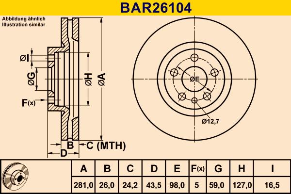 Barum BAR26104 - Bremžu diski www.autospares.lv