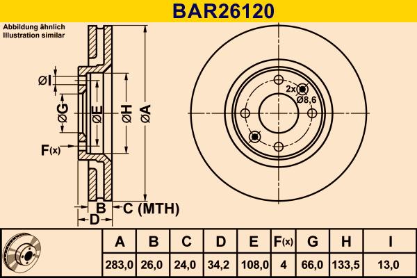 Barum BAR26120 - Bremžu diski www.autospares.lv