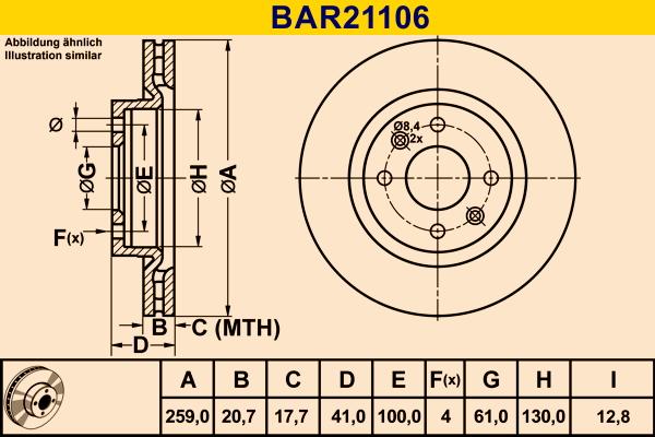 Barum BAR21106 - Bremžu diski www.autospares.lv