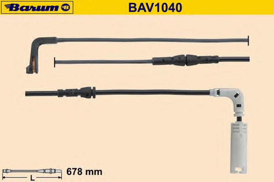 Barum BAV1040 - Indikators, Bremžu uzliku nodilums www.autospares.lv