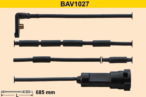 Barum BAV1027 - Сигнализатор, износ тормозных колодок www.autospares.lv