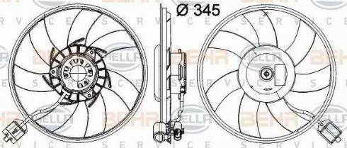 BEHR HELLA Service 8EW 351 041-481 - Fan, radiator www.autospares.lv