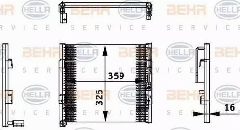 BEHR HELLA Service 8FC 351 035-731 - Kondensators, Gaisa kond. sistēma www.autospares.lv