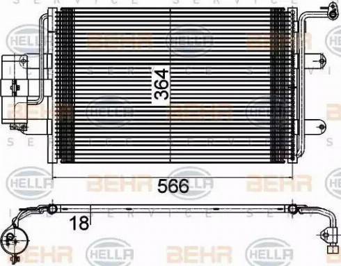 BEHR HELLA Service 8FC 351 036-384 - Kondensators, Gaisa kond. sistēma autospares.lv