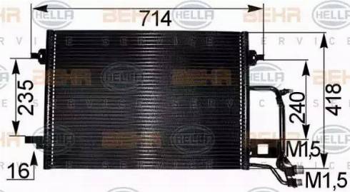 BEHR HELLA Service 8FC 351 038-681 - Kondensators, Gaisa kond. sistēma www.autospares.lv