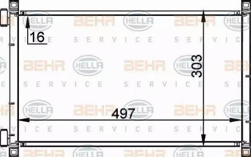 BEHR HELLA Service 8FC 351 038-321 - Kondensators, Gaisa kond. sistēma www.autospares.lv