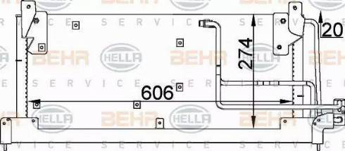 BEHR HELLA Service 8FC 351 037-591 - Kondensators, Gaisa kond. sistēma www.autospares.lv