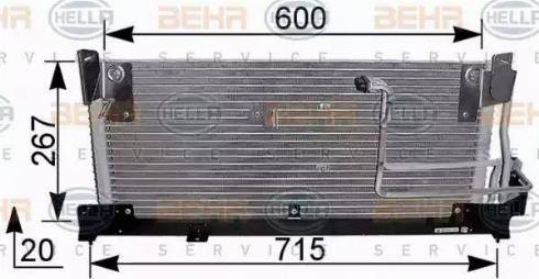 BEHR HELLA Service 8FC 351 037-581 - Kondensators, Gaisa kond. sistēma www.autospares.lv