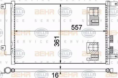 BEHR HELLA Service 8FC 351 343-504 - Kondensators, Gaisa kond. sistēma www.autospares.lv