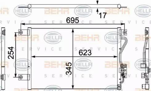 BEHR HELLA Service 8FC 351 304-211 - Kondensators, Gaisa kond. sistēma www.autospares.lv