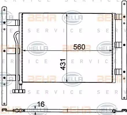 BEHR HELLA Service 8FC 351 306-061 - Kondensators, Gaisa kond. sistēma www.autospares.lv