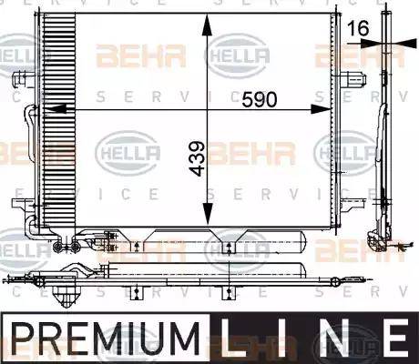 BEHR HELLA Service 8FC 351 300-711 - Kondensators, Gaisa kond. sistēma autospares.lv