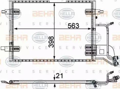 BEHR HELLA Service 8FC 351 301-401 - Kondensators, Gaisa kond. sistēma www.autospares.lv