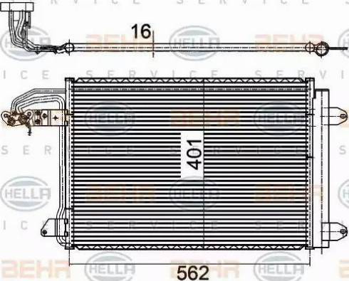 BEHR HELLA Service 8FC 351 301-044 - Kondensators, Gaisa kond. sistēma www.autospares.lv