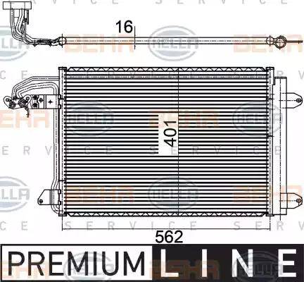 BEHR HELLA Service 8FC 351 301-041 - Kondensators, Gaisa kond. sistēma www.autospares.lv