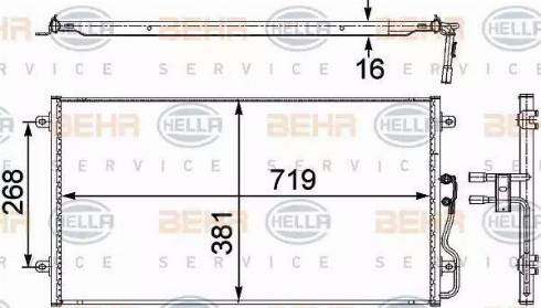 BEHR HELLA Service 8FC 351 303-701 - Kondensators, Gaisa kond. sistēma www.autospares.lv