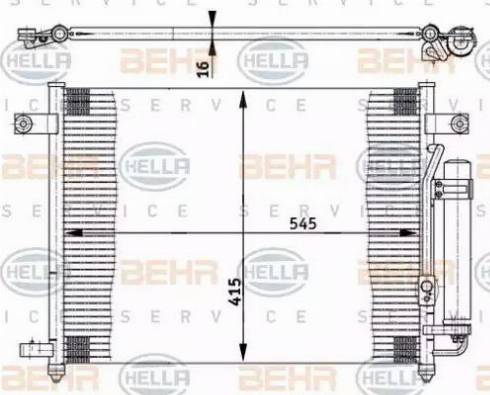 BEHR HELLA Service 8FC 351 302-121 - Kondensators, Gaisa kond. sistēma www.autospares.lv